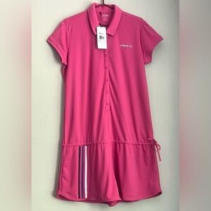 Adidas Pink Golf Romper with Contrast Stripes